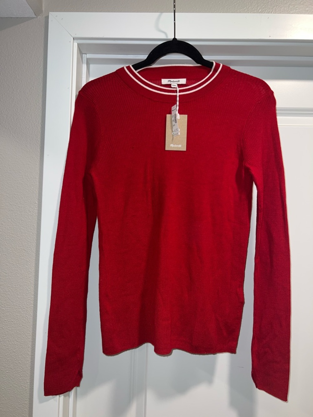 Madewell Double Layered Crewneck in Merino-Silk Blend Size M NWT